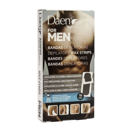 Daen For Men Bandas Depilatorias Bandas depilatorias masculinas acabado eficaz cómodo y de larga duración 16 uds