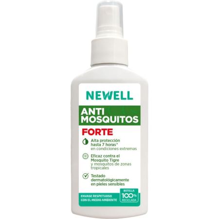 Newell Forte Antimosquitos Repelente corporal antimosquitos ofrece barrera protectora sobre la piel para una protección hasta 7 horas 100 ml