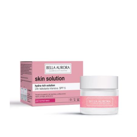 Bella Aurora Skin Solution Hydra Rich Solution Spf 15 Crema de día proporciona una hidratación instantánea intensa y duradera durante 24h 50 ml