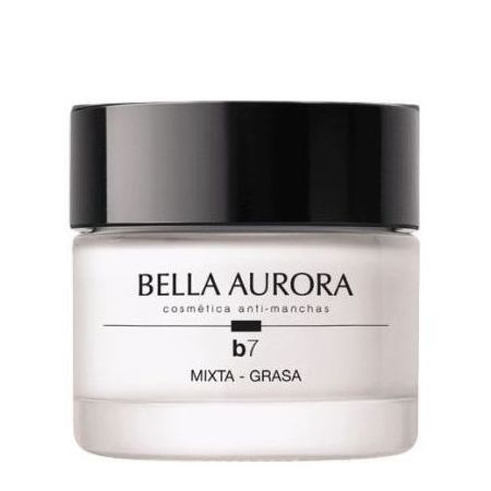 Bella Aurora B7 Cuidado Anti-Manchas Diario Spf 20 Piel Mixta-Grasa Crema de día antimanchas reduce arrugas y líneas de expresión con ácido hialurónico y algas rojas 50 ml