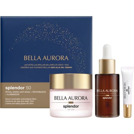Bella Aurora Splendor Precio Especial Estuche Tratamiento diario antiedad reafirmante e iluminador para pieles maduras ofrece aspecto más joven y radiante
