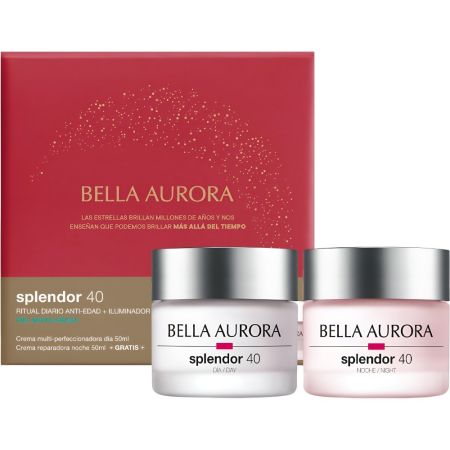 Bella Aurora Splendor 40 Crema Día+Crema Noche Piel Mixta-Grasa Gratis Pack regalo de día y noche antiedad combate los signos de envejecimiento ofreciendo luminosidad a la piel