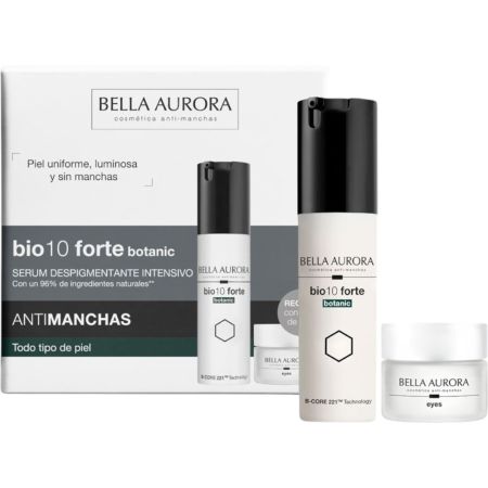 Bella Aurora Bio10 Forte Botanic Anti-Manchas Serum+Eyes Contorno Gratis Pack regalo antimanchas ofrece luminosidad y uniformidad con extractos naturales a base de plantas