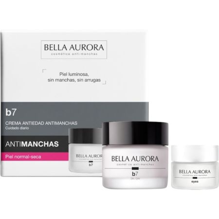 Bella Aurora B7 Cuidado Antimanchas Piel Normal-Seca+Eyes Contorno Gratis Pack regalo antiedad y antimanchas hidrata en profundidad ofreciendo luminosidad hasta 72 horas