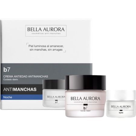 Bella Aurora B7 Anti-Manchas Tratamiento Noche+Eyes Contorno Gratis Pack regalo de noche antimanchas ilumina y repara ofreciendo una piel renovada cada mañana