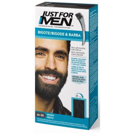 Just For Men Tinte Bigote Y Barba Tinte colorante para bigote y barba elimina las canas fácil aplicación con cepillo
