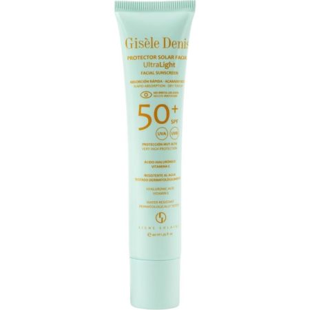Gisele Denis Ultralight Protector Facial Spf 50+ Protector solar ultraligero resistente al agua de rápida absorción hidrata y nutre 40 ml