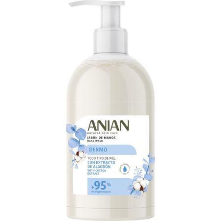 Anian Natural Skin Care Dermo Jabón De Manos Jabón de manos higienizante hidrata combatiendo suciedad y sequedad para proteger la dermis 500 ml