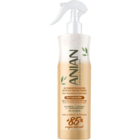 Anian Natural Hair Care Reparación Acondicionador Bifásico Acondicionador vegano instantáneo revitalizante nutritivo para cabello dañado 400 ml