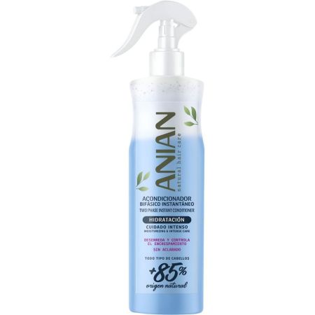 Anian Natural Hair Care Hidratación Acondicionador Bifásico Acondicionador vegano bifásico instantáneo hidrata derenreda y controla encrespamiento