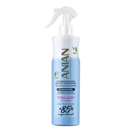 Anian Natural Hair Care Hidratación Acondicionador Bifásico Acondicionador vegano bifásico instantáneo derenreda y controla encrespamiento 400 ml