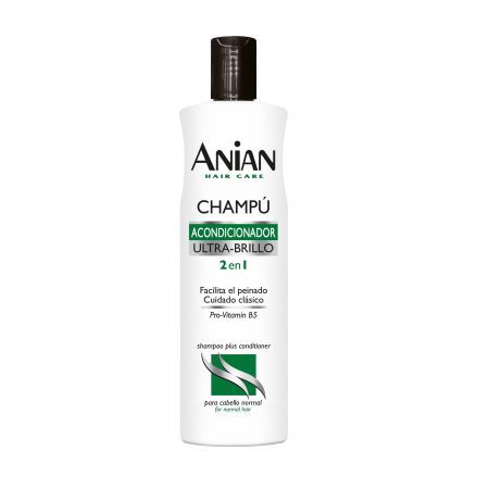 Anian Ultra-Brillo Champú Acondicionador 2 En 1 Champú y acondicionador facilita el peinado acabado suave y ultrabrillante 400 ml