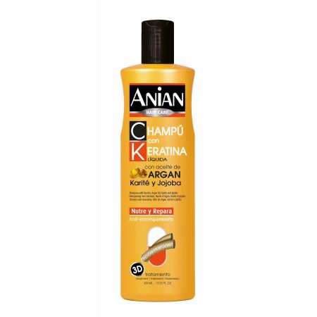 Anian Hair Care Champú Con Keratina Líquida Champú antiencrespamiento nutre repara y protege para cabello suelto y suave 400 ml