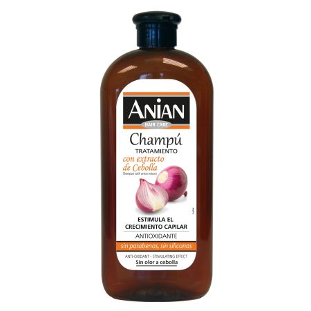 Anian Hair Care Champú Tratamiento Con Extracto De Cebolla Champú sin parabenos ni siliconas antioxidante estimula el crecimiento capilar 400 ml