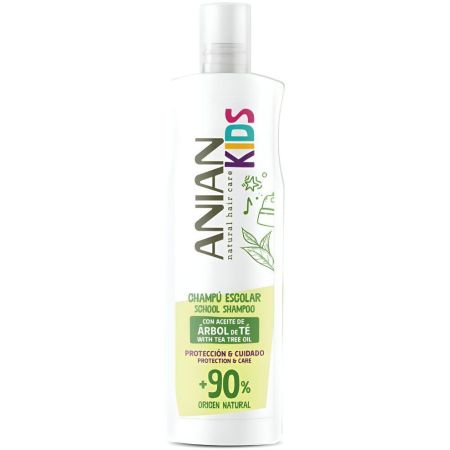 Anian Natural Hair Care Kids Champú Escolar Aceite Árbol Del Té Champú vegano ofrece protección y cuidado previene piojos y otras bacterias 400 ml