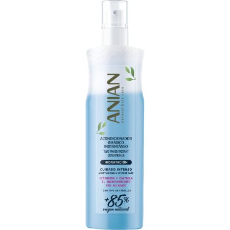 Anian Natural Hair Care Hidratación Acondicionador Bifásico Acondicionador vegano bifásico instantáneo hidrata derenreda y controla encrespamiento