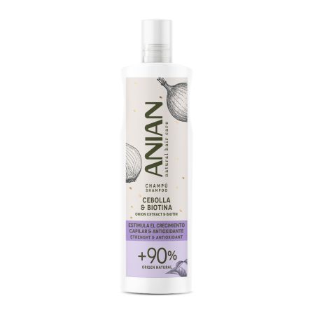 Anian Natural Hair Care Cebolla & Biotina Champú Champú vegano antioxidante estimula el crecimiento capilar 400 ml