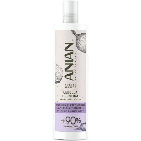 Anian Natural Hair Care Cebolla & Biotina Champú Champú vegano antioxidante estimula el crecimiento capilar 400 ml