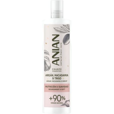 Anian Natural Hair Care Nutrición Y Suavidad Champú Champú vegano limpia en profundidad y repara el cabello dañado aportando brillo 400 ml