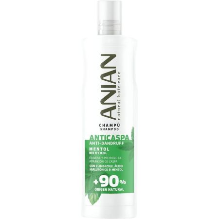 Anian Natural Hair Care Anticaspa Champú Menthol Champú vegano elimina y previene la caspa desde la raíz con sensación de frescor 400 ml