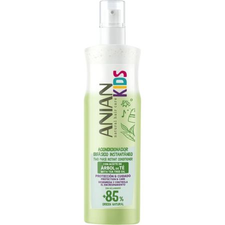 Anian Natural Hair Care Kids Aceite De Árbol Del Té Acondicionador Acondicionador vegano bifásico instantáneo protege y cuida 400 ml