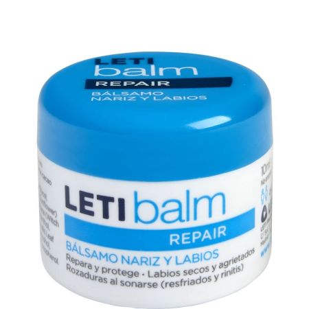 Leti Balm Bálsamo Reparador Nariz Y Labios Bálsamo labial reparador para labios secos agrietados e irritaciones de la nariz 10 ml