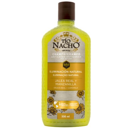 Tío Nacho Iluminación Natural Jalea Real + Manzanilla Champú anticaída ayuda a fortalecer el cabello dejándolo luminoso 330 ml
