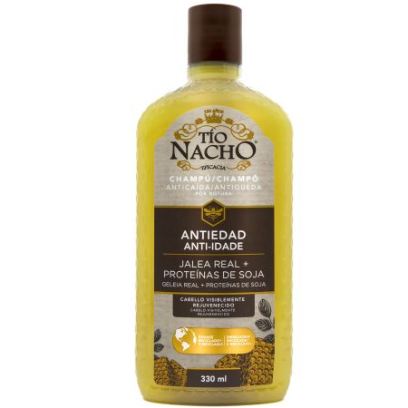 Tío Nacho Antiedad Jalea Real + Proteínas De Soja Champú Champú antiedad para un cabello visiblemente rejuvenecido 330 ml