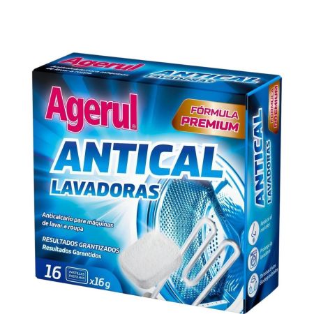 Agerul Antical Lavadoras Pastillas Limpiador para lavadoras eliminan y previenen la cal manteniendo las fibras suaves y cuidadas 16 uds
