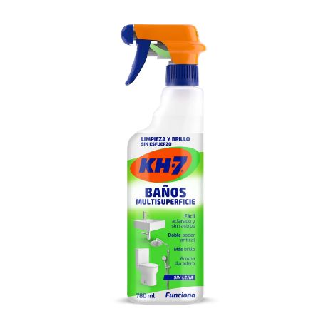 Kh-7 Limpiador Baños Multisuperficie Limpiador desinfectante de baños sin lejía previene la cal con aroma duradero 780 ml