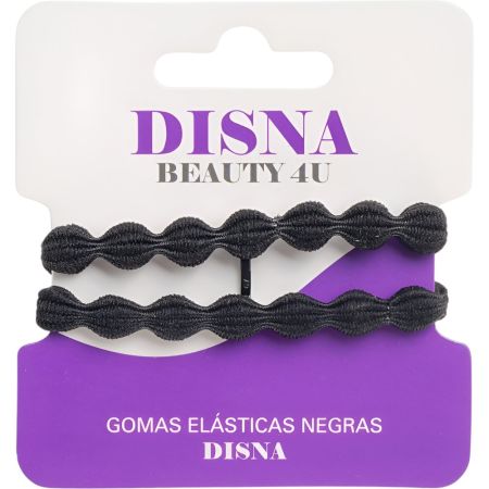Disna Beauty 4u Gomas Elásticas Negras Gomas elásticas para el cabello diseñadas para adaptarse a diferentes estilos y necesidades 2 uds
