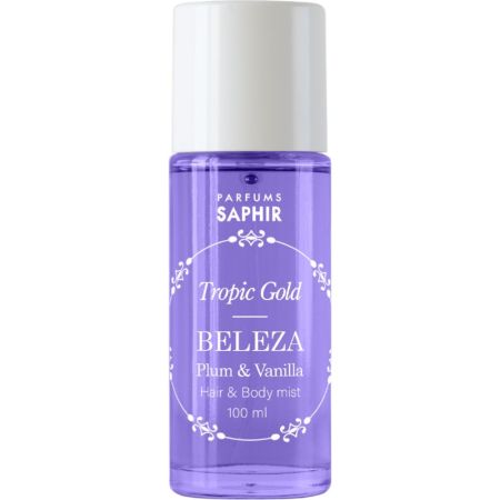 Saphir Tropic Gold Beleza Hair & Body Mist Body y hair mist añade un toque de misterio y dulzura a tu rutina diaria con aroma a ciruela y vainilla 100 ml