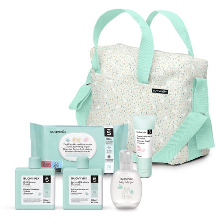Suavinex Welcome Baby Care Set Bolso Set de cosmética de bebé con productos imprescindibles para su cuidado
