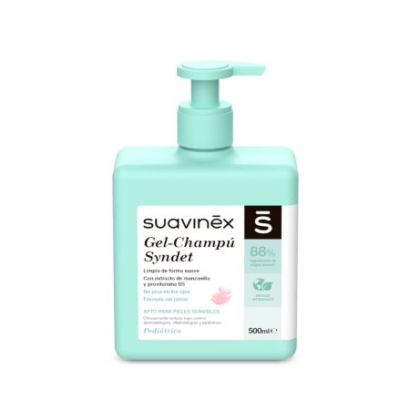 Suavinex Gel De Baño-Champú Syndet 2 En 1 Gel de baño y champú limpia de forma suave con extractor de manzanilla y provitamina b5
