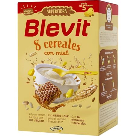 Blevit Superfibra Papilla Instantánea 8 Cereales Con Miel Papilla en polvo instantánea para introducir nuevos sabores a partir de 5 meses 500 gr