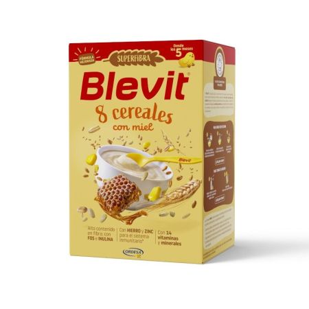 Blevit Superfibra Papilla Instantánea 8 Cereales Con Miel Papilla en polvo instantánea para introducir nuevos sabores a partir de 5 meses 500 gr