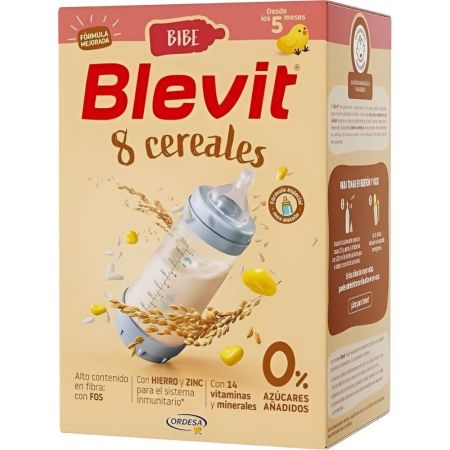 Blevit Bibe Papilla Instantánea 8 Cereales Papilla en polvo instantánea sin azúcares para tomar en biberón a partir de 5 meses 500 gr