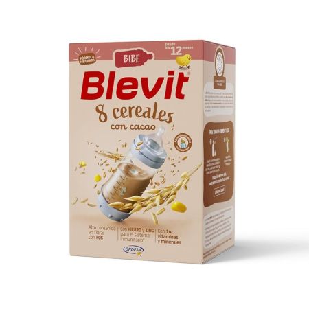Blevit Bibe Papilla Instantánea 8 Cereales Con Cacao Papilla en polvo instantánea aporta 14 vitaminas y minerales a partir de 12 meses 500 gr