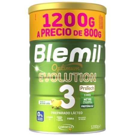Blemil Optimum Evolution 3 Preparado Lácteo Precio Especial Leche en polvo favorece el crecimiento a partir del primer año 1200 gr