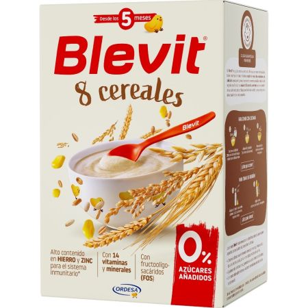 Blevit Papilla Instantánea 8 Cereales Papilla en polvo instantánea sin azúcares para tomar en biberón a partir de 5 meses 500 gr