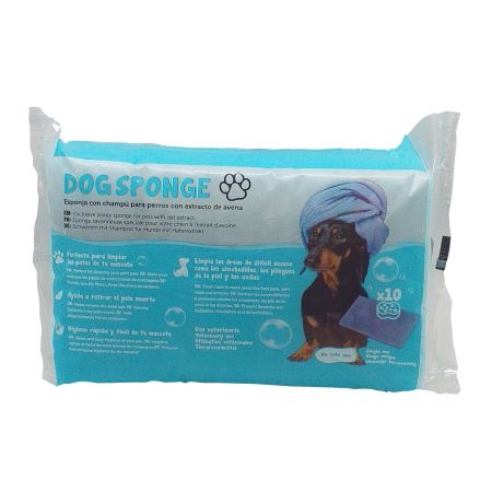 Jalsosa Dog Sponge Esponja Con Champú Para Perros Esponja de baño con champú de un solo uso para perros con extracto de avena 10 uds