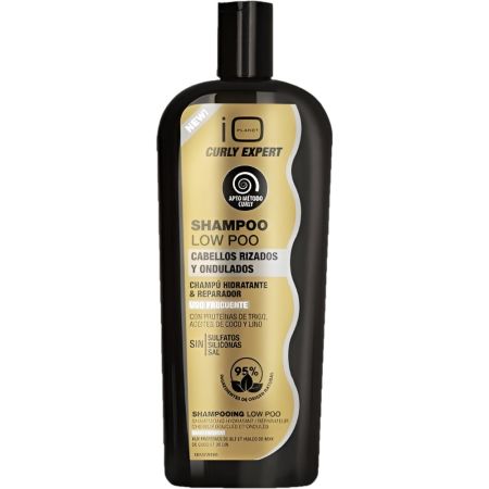 Io Planet Curly Expert Shampoo Low Poo Champú hidratante y reparador sin sulfatos para cabello rizado y ondulado 500 ml