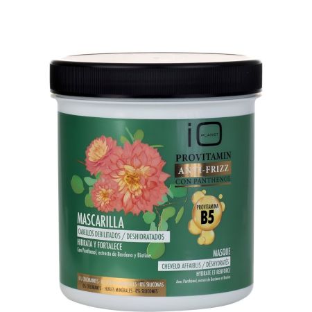 Io Planet Provitamin Anti-Frizz Mascarilla Cabellos Debilitados Mascarilla con panthenol hidrata fortalece repara en profundidad y reduce encrespamiento 700 ml