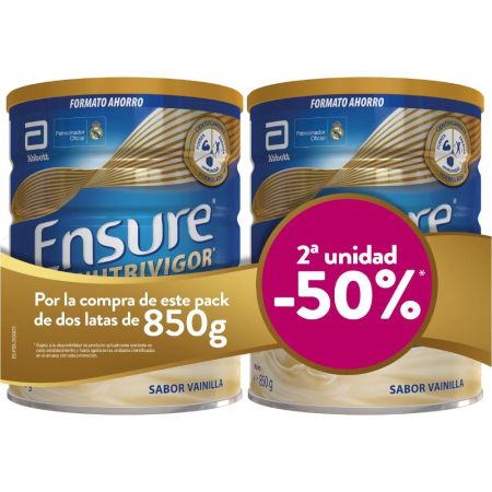 Ensure Nutrivigor Vainilla Complemento Alimenticio Pack Ahorro Complemento alimenticio en polvo reduce el cansancio y la fatiga 1700 gr