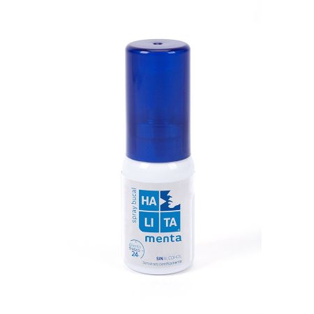 Halita Spray Bucal Menta Spray bucal elimina e impide el desarrollo de las bacterias que provocan el mal aliento 15 ml