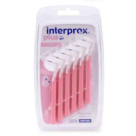 Interprox Cepillo Interdental Plus Nano Cepillo interdental para limpiar y eliminar la placa bacteriana en espacios de 0,6 mm