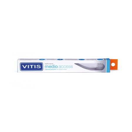 Vitis Cepillo Dental Medio Access Cepillo de dientes cabezal pequeño de dureza media