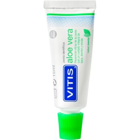 Vitis Pasta Dentífrica Aloe Vera Pasta de dientes para encías ayuda a prevenir eficazmente las caries 15 ml