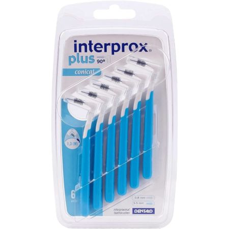 Interprox Cepillo Interdental Plus Conico Cepillo interdental para limpiar y eliminar la placa bacteriana en espacios de 1 mm 6 uds