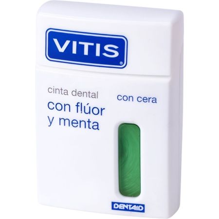 Vitis Cinta Dental Con Cera Flúor Y Menta Seda dental ayuda a realizar una limpieza más cómoda y con fácil deslizamiento 50 m